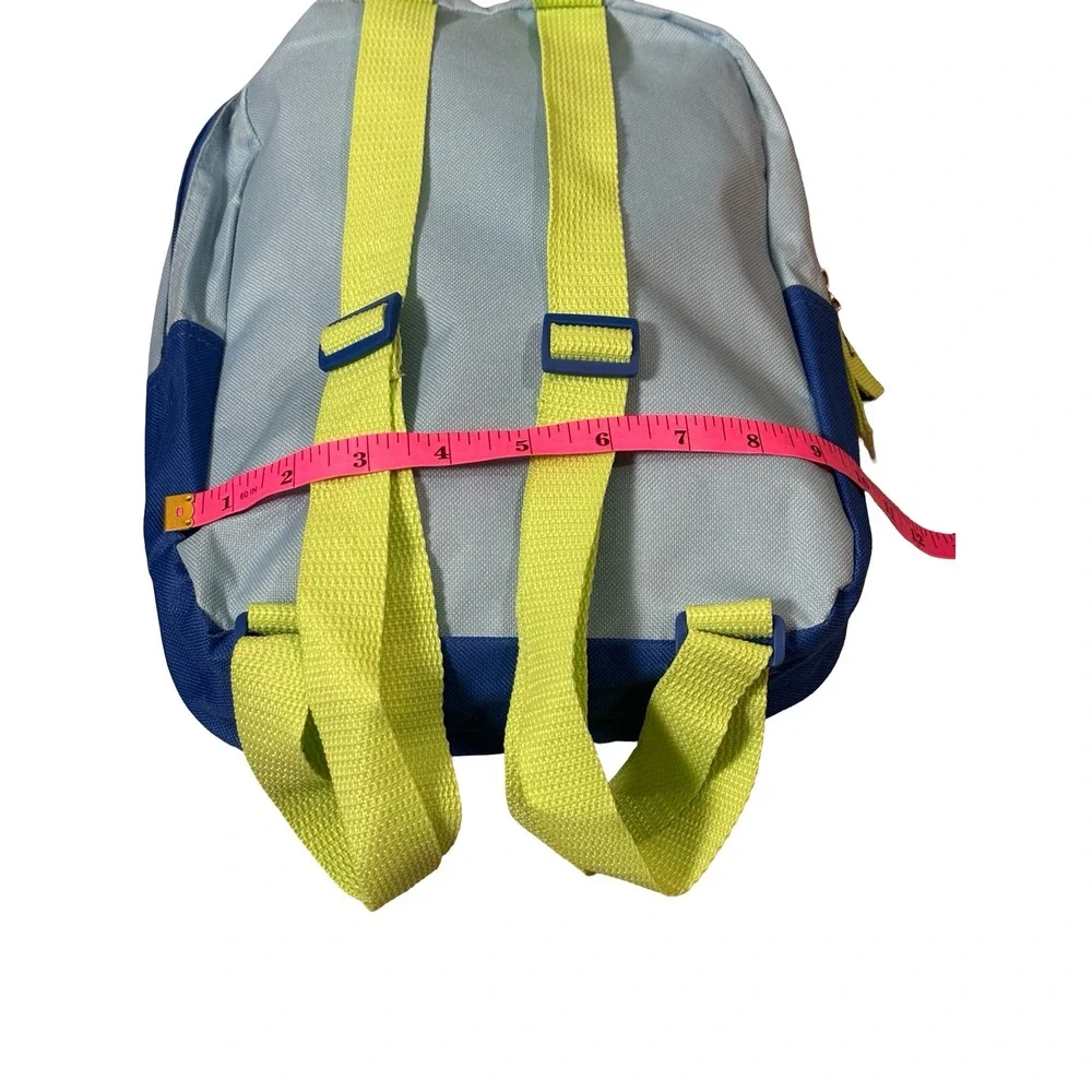 Bluey Mini Backpack Toddler Kids Blue Lime Green Polyester School Bag 11in